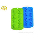 Custom green color Silicone Ice Cube Trays , Rectangle sili